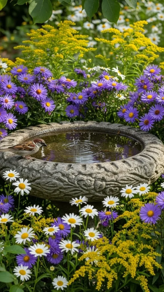 Add a Rustic Birdbath