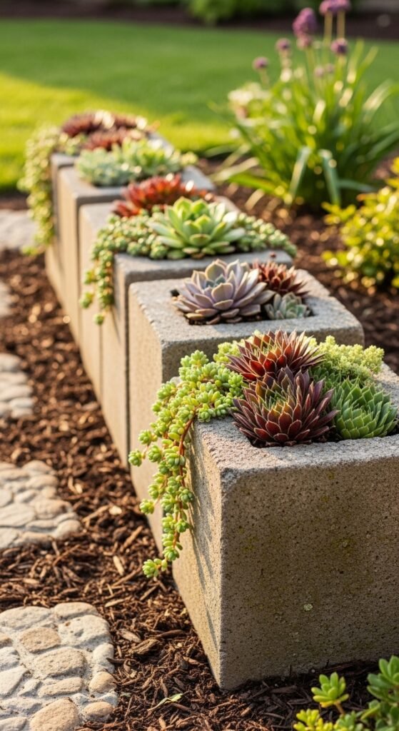 Concrete Block Planters