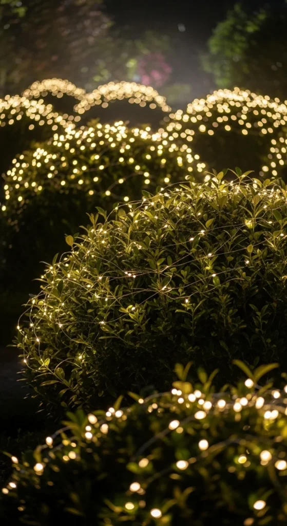 Fairy Lights in Shrubs