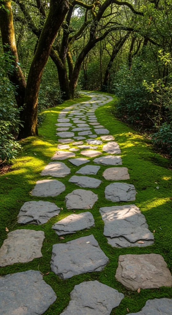 Flagstone Path with Moss
