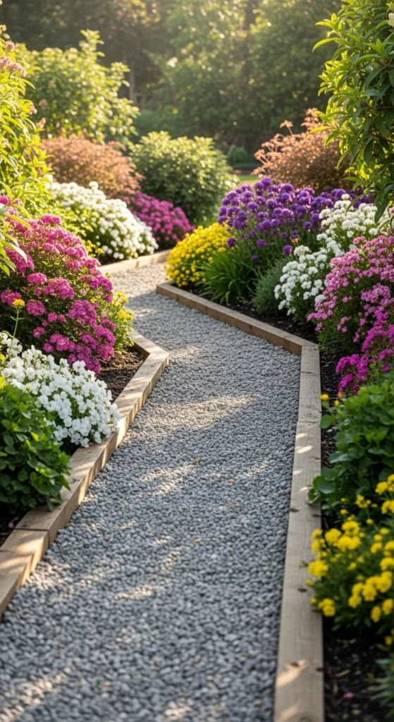 Gravel Path with Wooden Edging