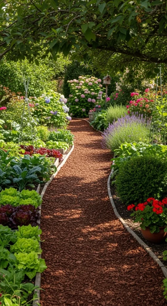 Mulch Garden Path