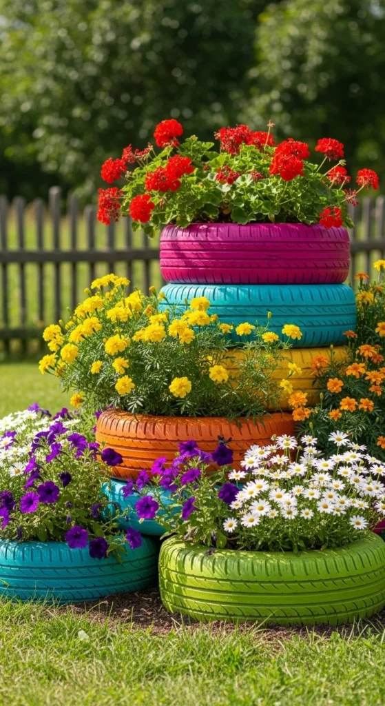 Old Tire Planters