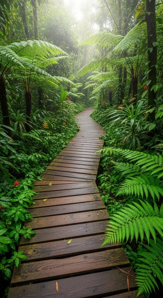 Wooden Boardwalk Path