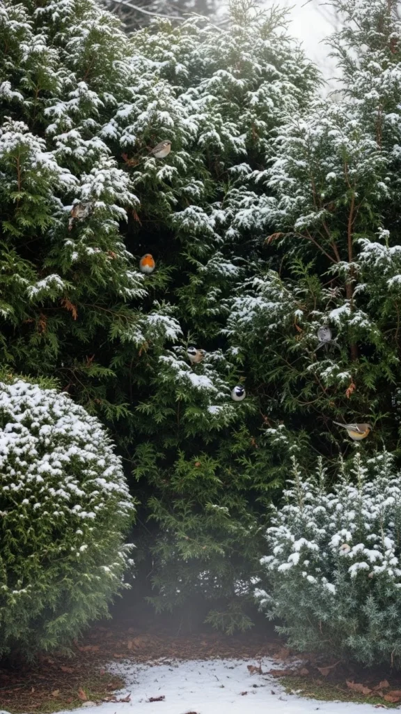 Add Evergreen Plants for Shelter and Safety