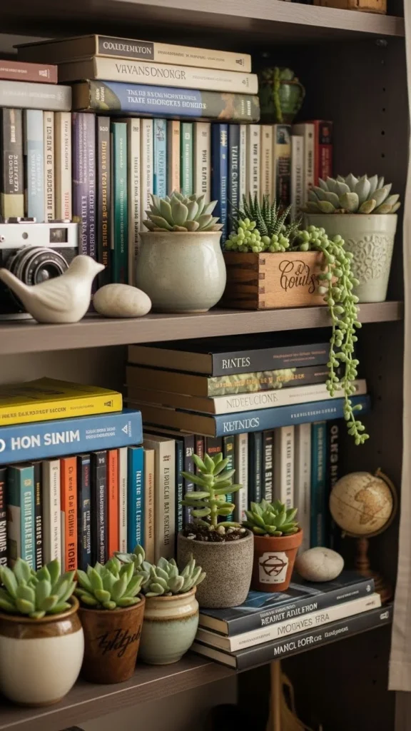 Bookshelf Succulent Corners