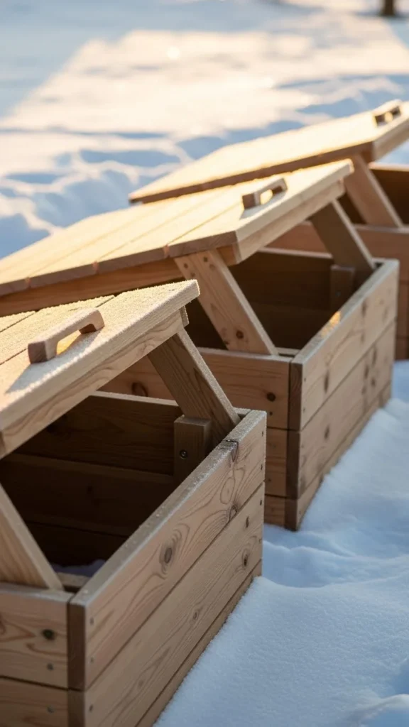 Cedar Frame Beds With Removable Lids