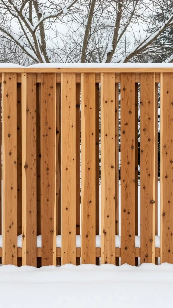 Cedar Slat Garden Fence