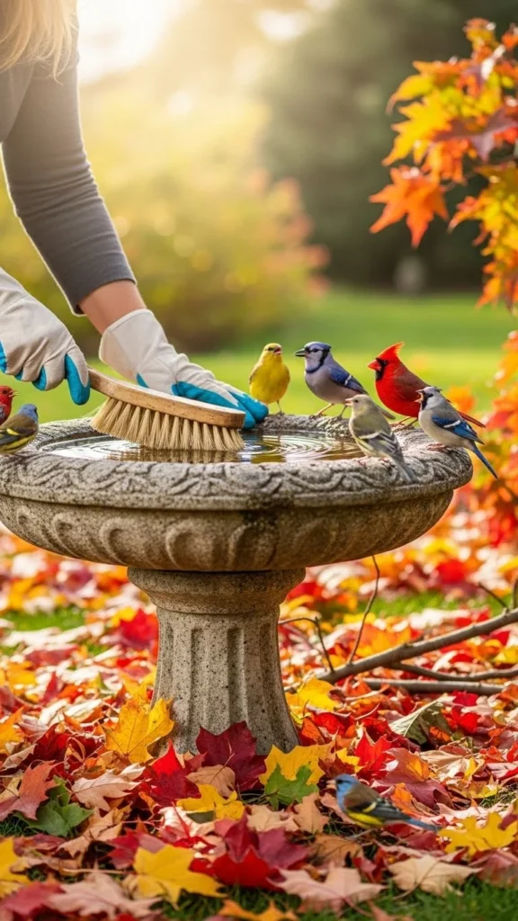 Clean Bird Feeders and Baths