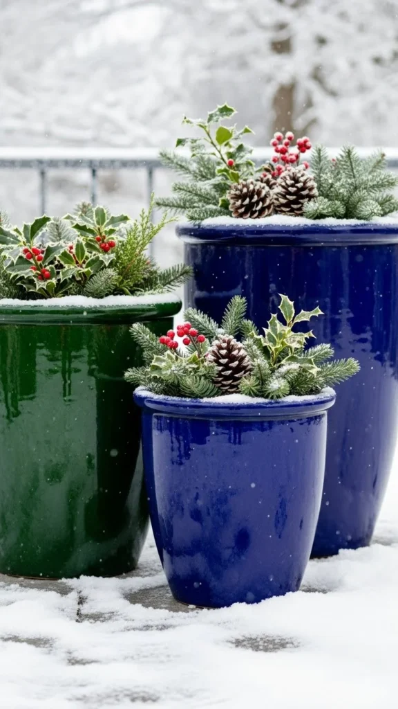 Frost-Resistant Glazed Ceramic Planters