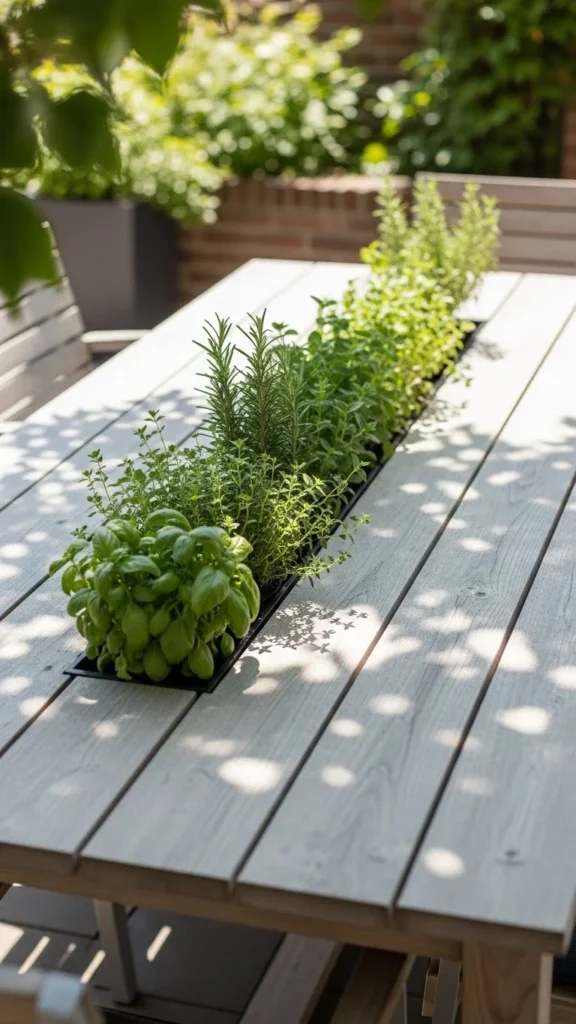 Garden Table with Built-In Planter