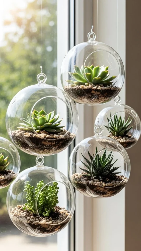 Glass Globe Hanging Planters