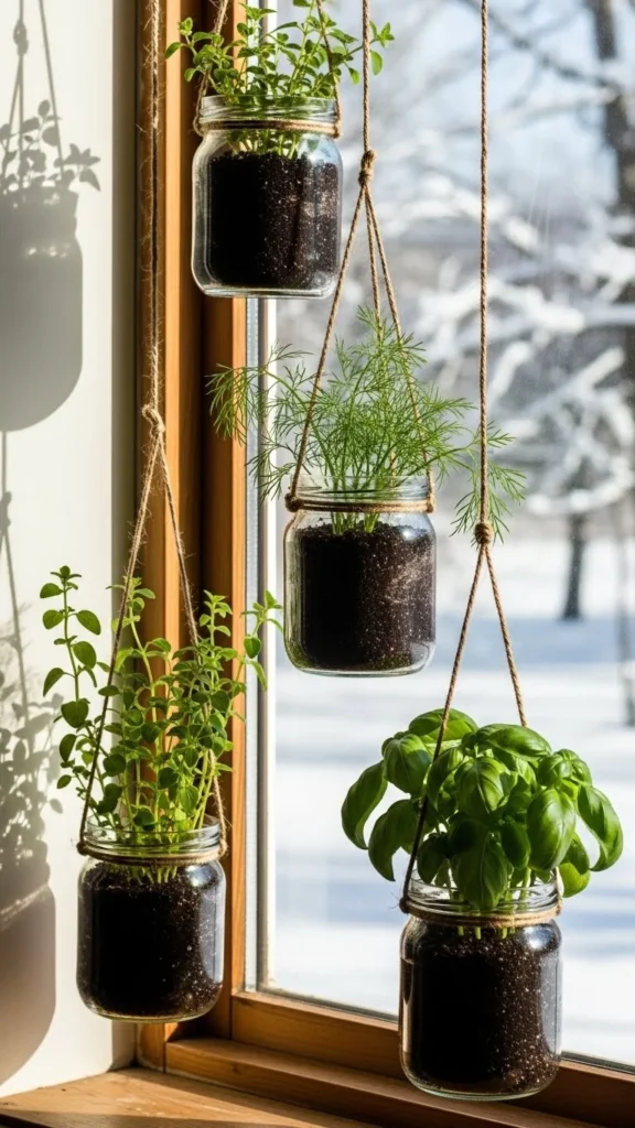 Hanging Jar Herb Garden