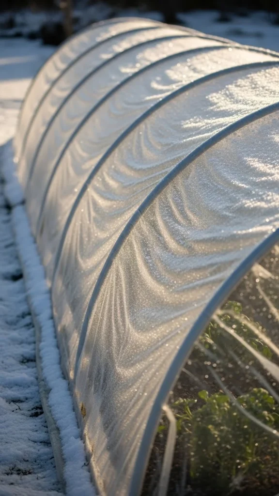 Hoop Tunnel Beds With Plastic Sheeting