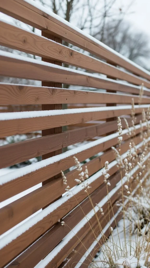 Horizontal Wood Slat Fence
