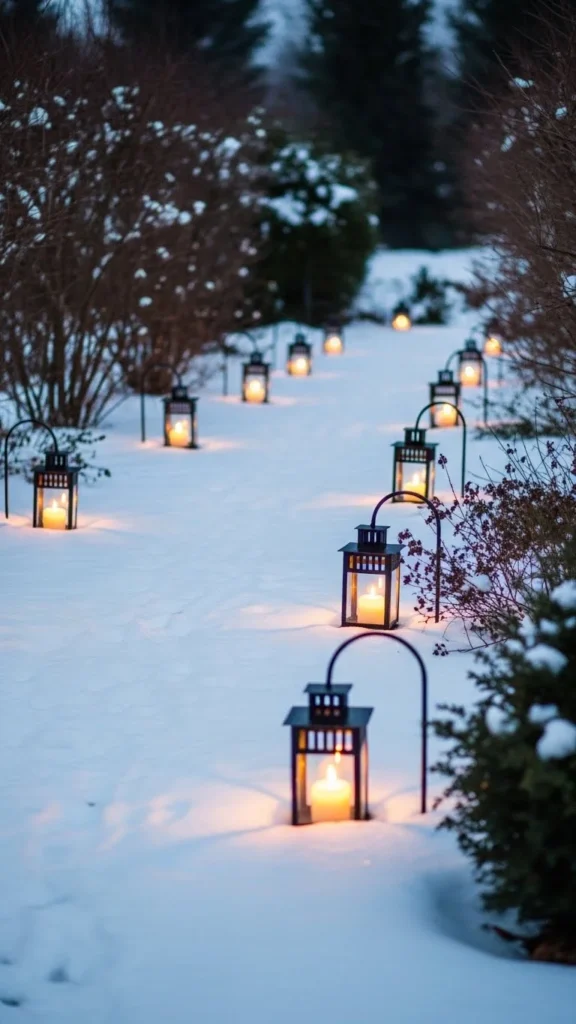 Lantern Clusters Along Garden Paths