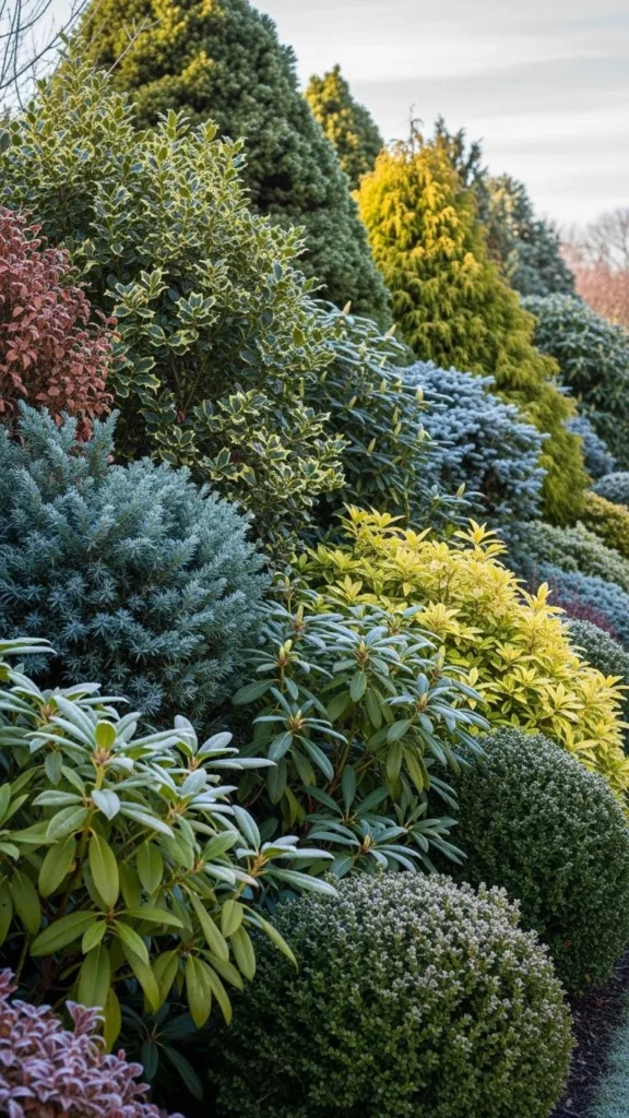 Mixed Evergreen Shrub Border