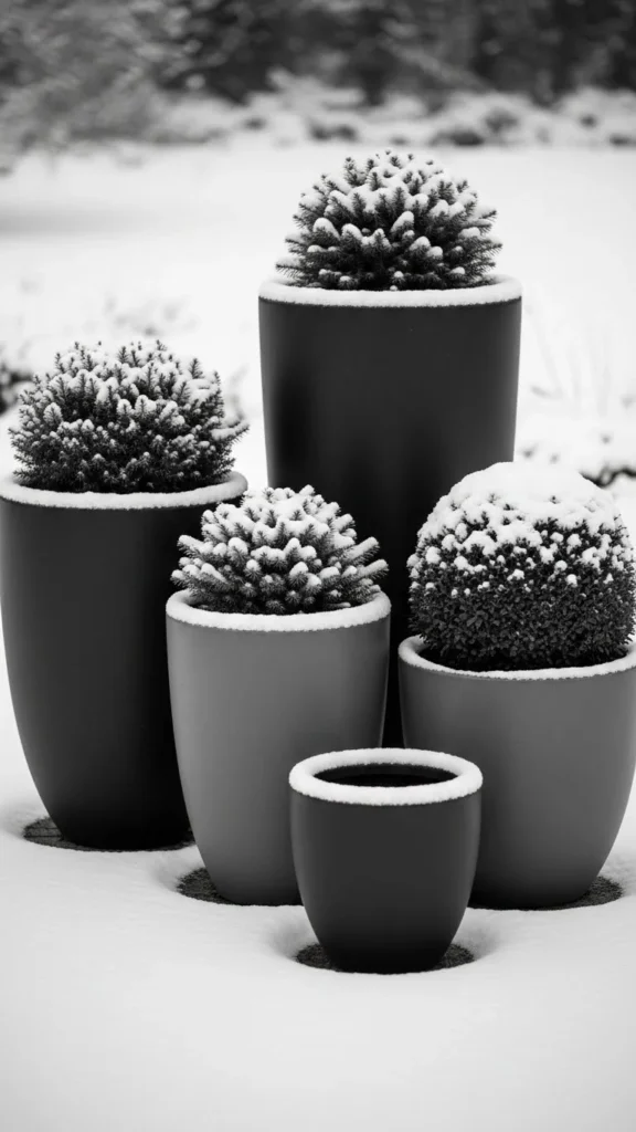 Monochrome Winter Garden