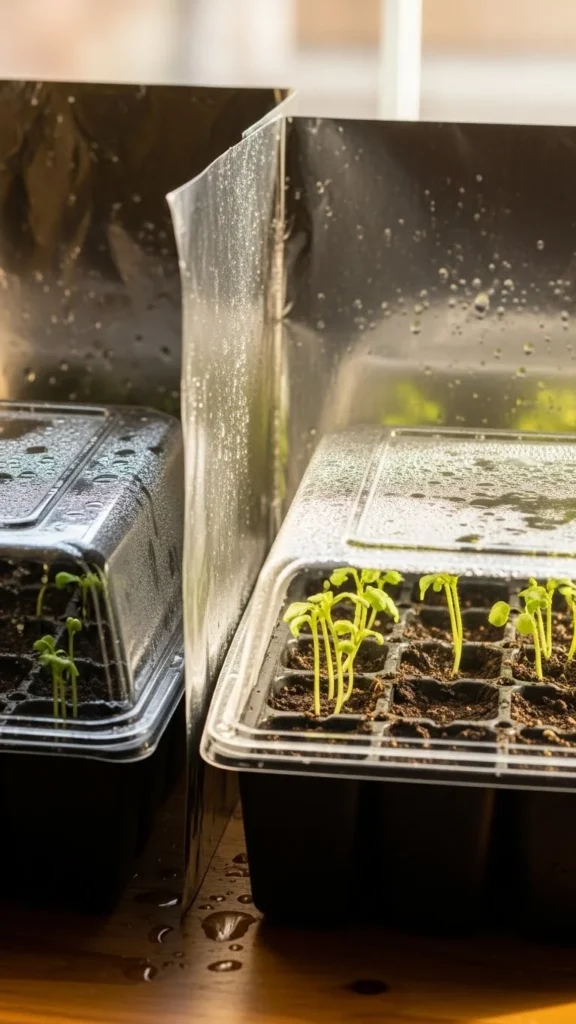 Place Reflective Material Behind Trays