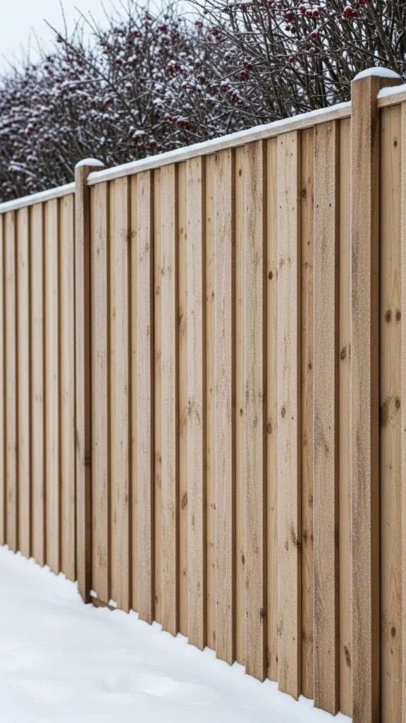 Pressure-Treated Wood Panel Fence