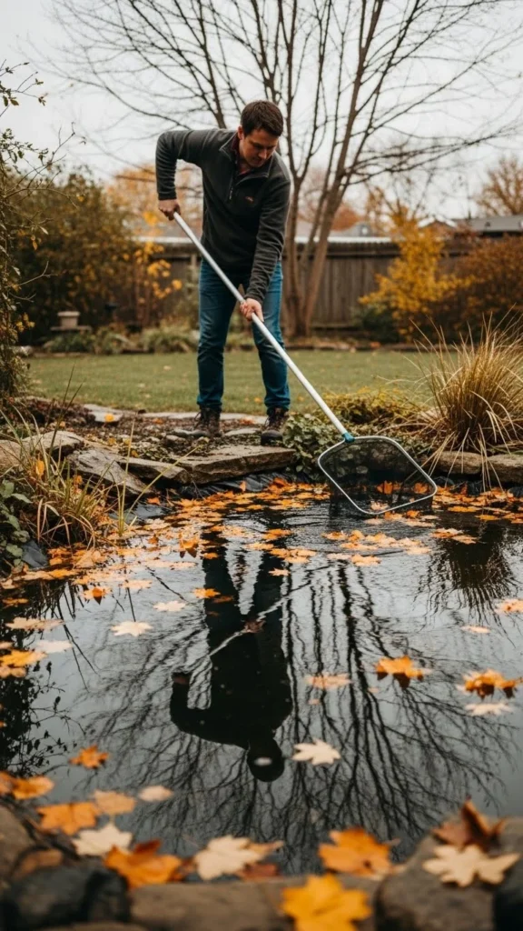 Remove Debris Before the Pond Freezes