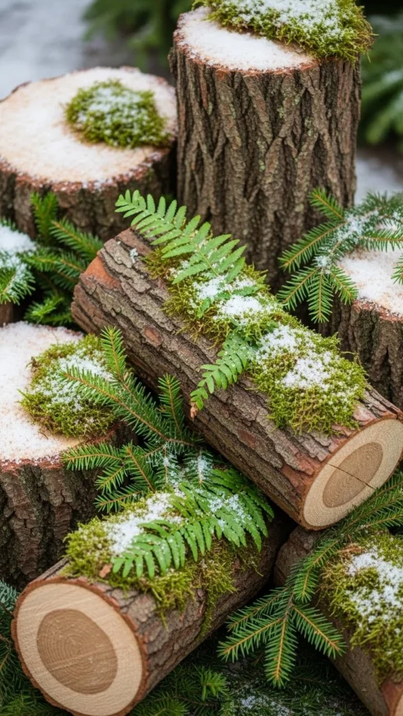 Rustic Log & Moss Garden