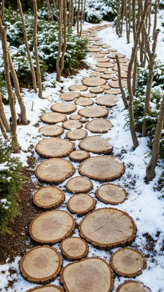 Rustic Log Slice Path
