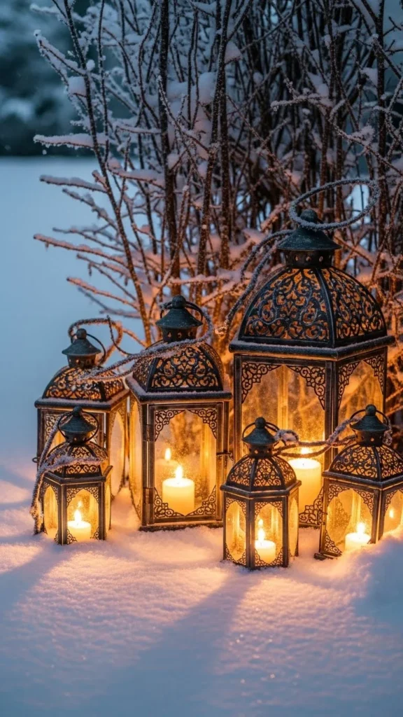 Rustic Metal Lantern Clusters