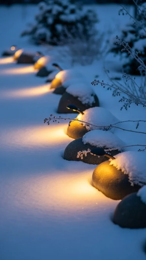 Snow-Lit Rock Borders