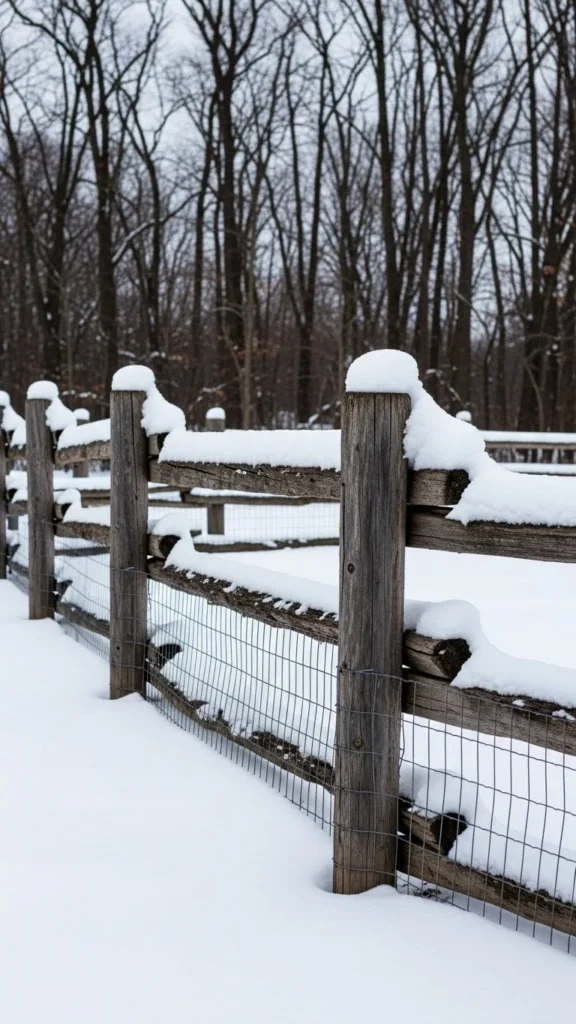 Split Rail Fence with Wire Backing
