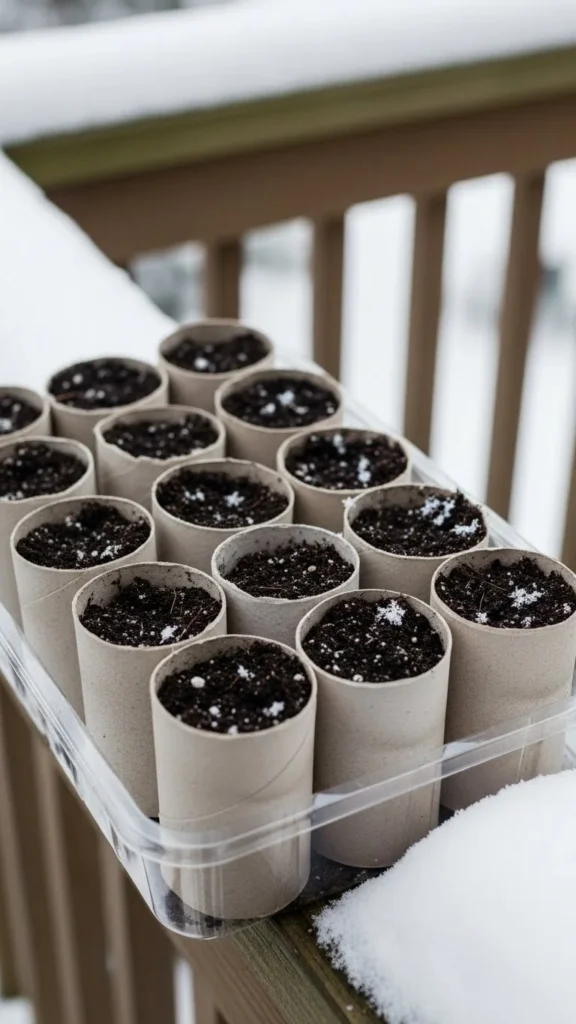 Start Seeds in Paper Towel Rolls