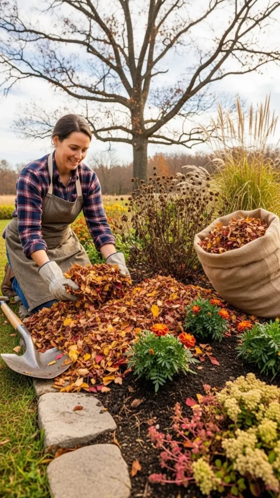Use Fallen Leaves for Insulation