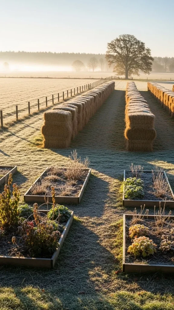 Use Hay or Straw Bales as Wind Blocks