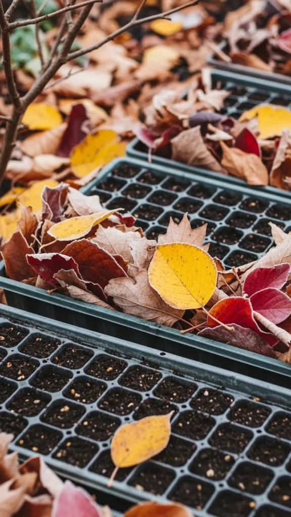 Use Leaf Mulch Around Trays