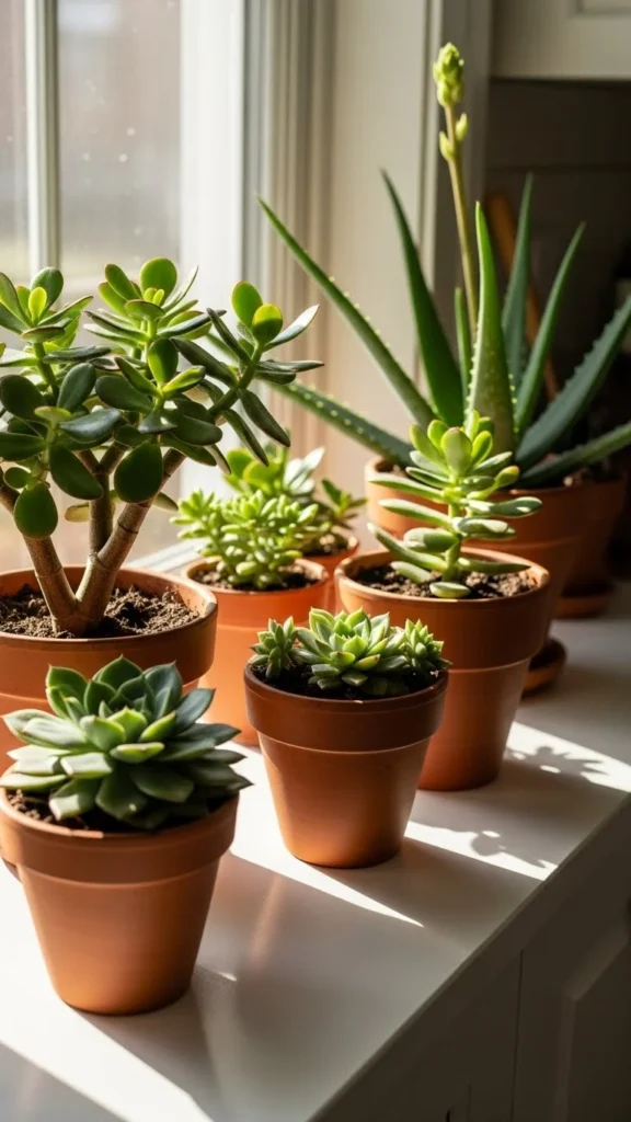 Windowsill Succulent Display