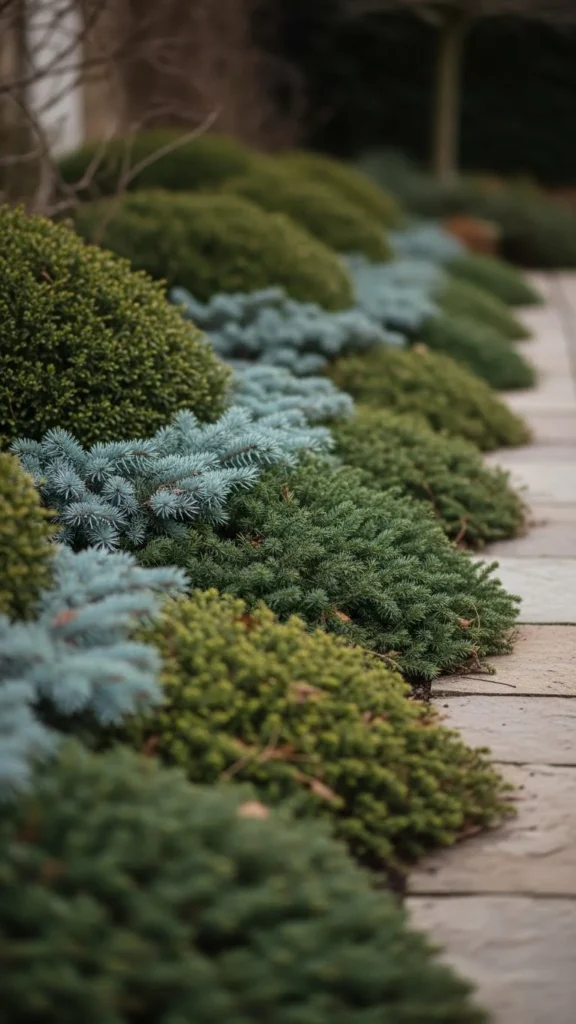 Winter Evergreen Borders
