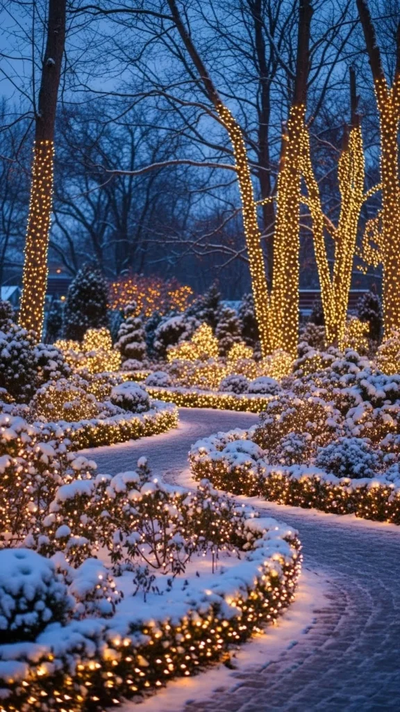 Winter Fairy Light Garden
