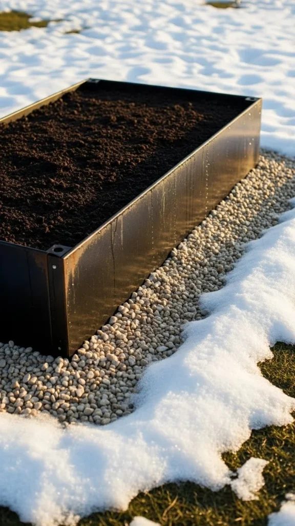 Winter Gravel Drainage Beds