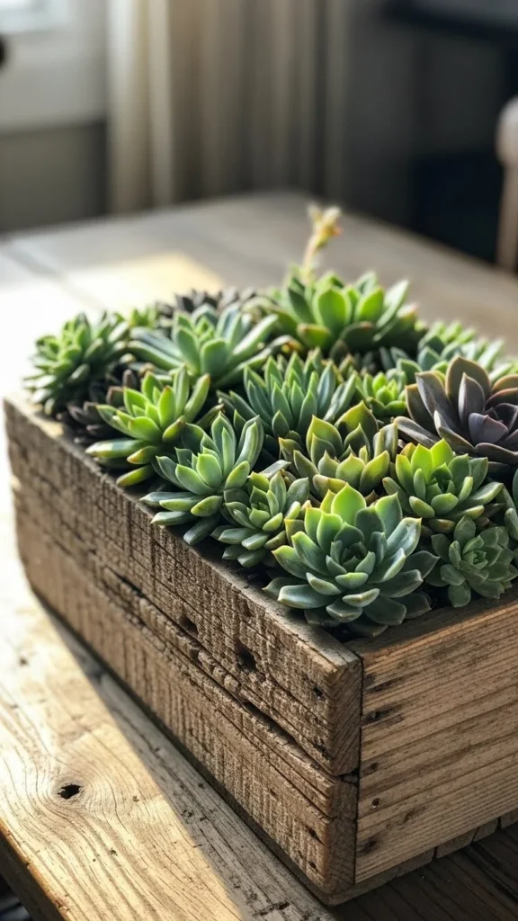 Wooden Box Succulent Planter