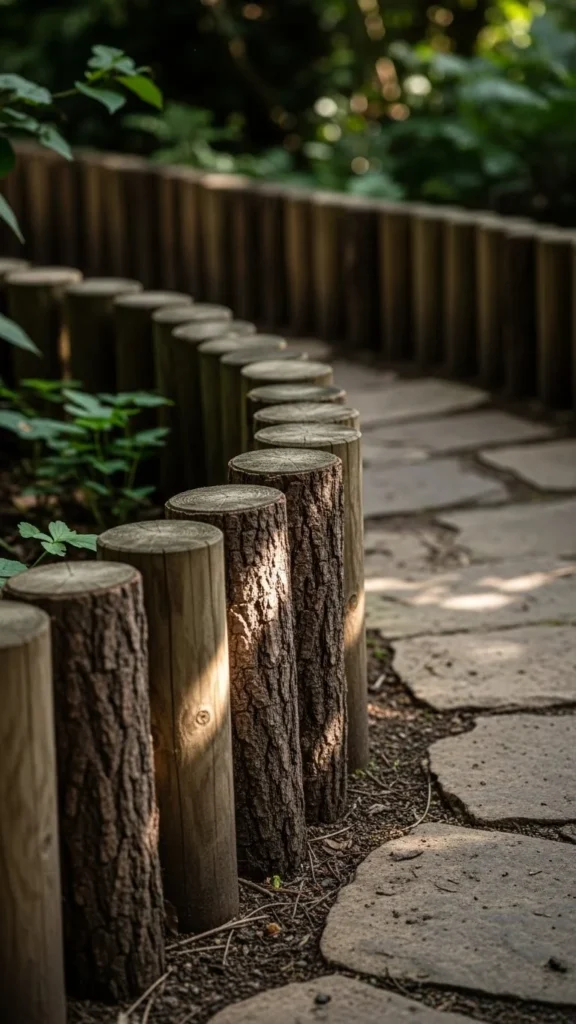 Wooden Log Edging