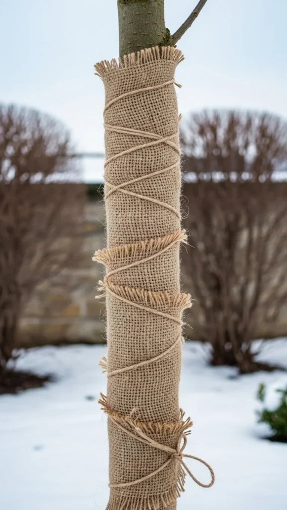 Wrap Tree Trunks with Fabric