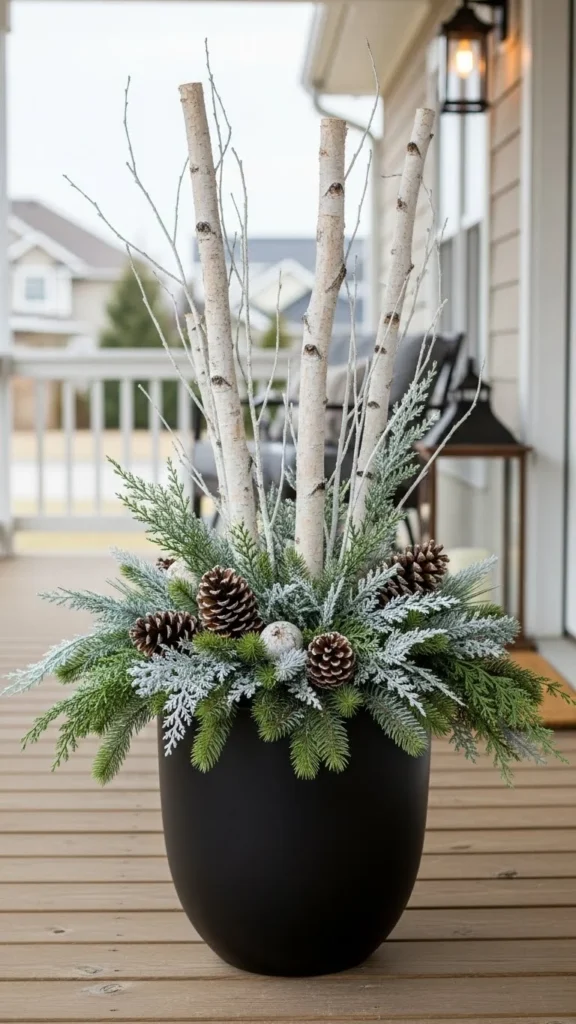 Black Pot With White Accents