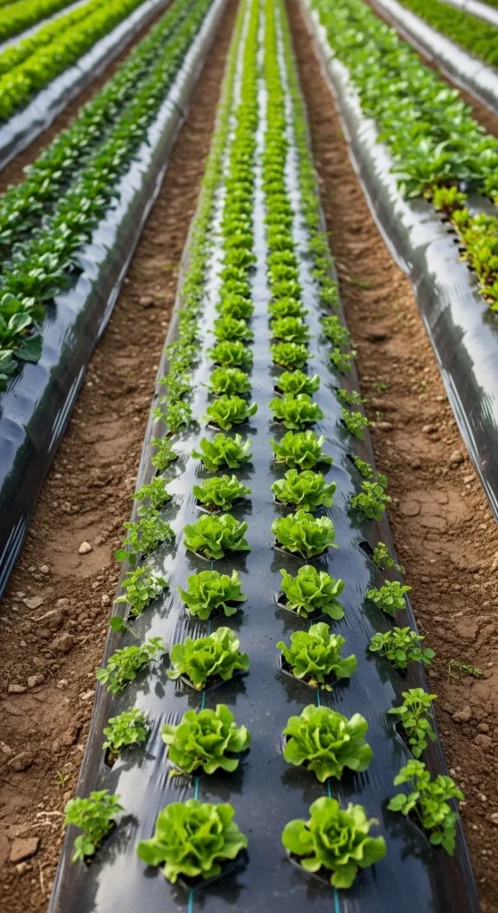 Compact Vegetable Rows With Clear Spacing