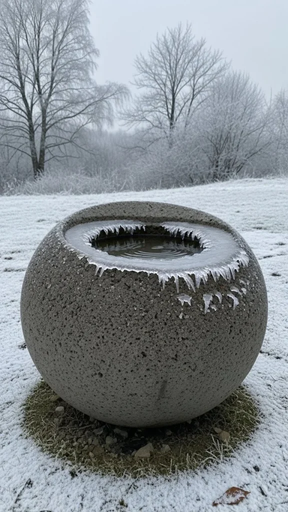  Concrete Sphere With Water Hollow