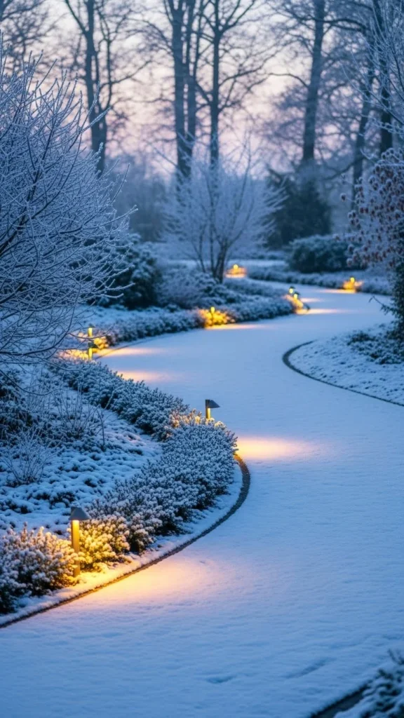 Curved Snow-Covered Pathways