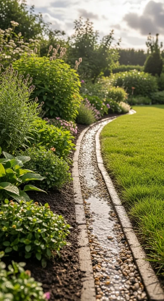 French Drain Along Garden Borders