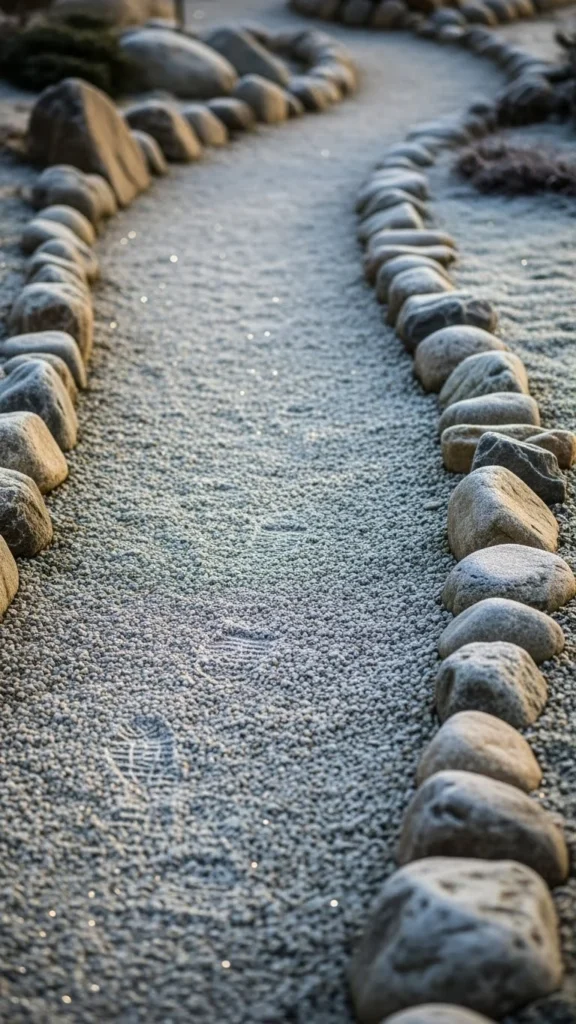 Frost-Lined Gravel Paths