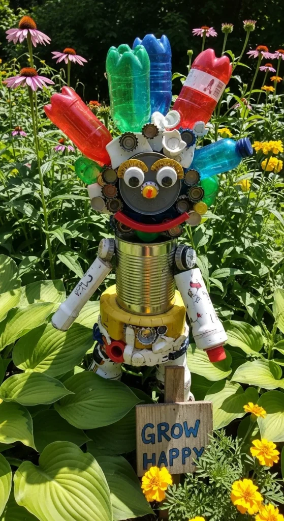 Fun DIY Garden Figures Using Recycled Items