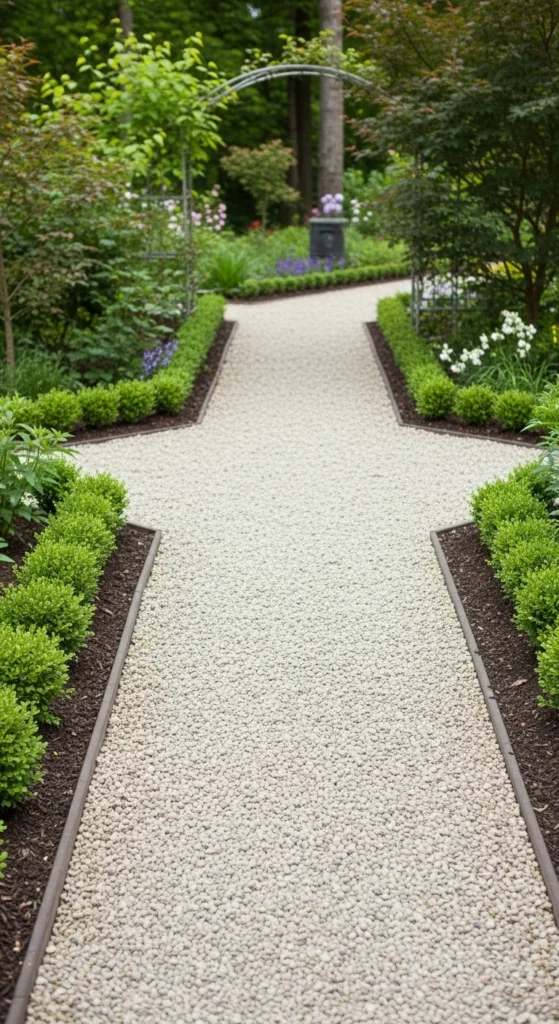 Gravel Pathways That Define Garden Zones