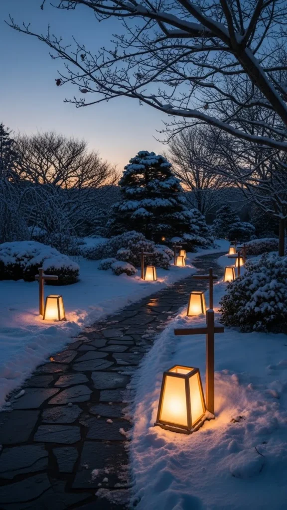  Lantern-Lined Winter Walkways